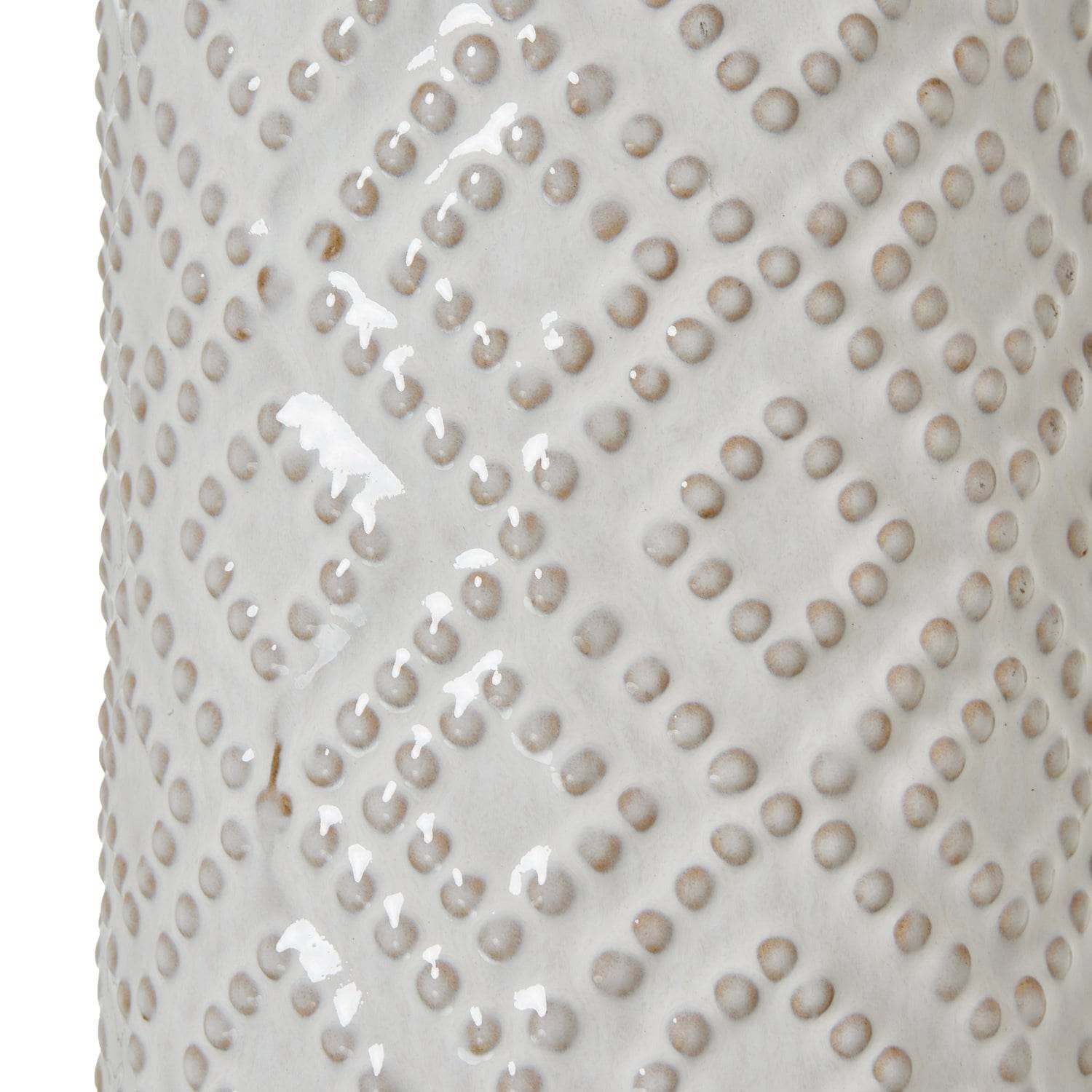 Marliam White Beaded Ceramic Lamp with Linen Shade – Elegant Ambient Lighting - Image 4