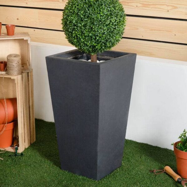Marliam Small Granite Fibre Clay Plant Pot – 24 x 47 cm Durable Planter - Image 2