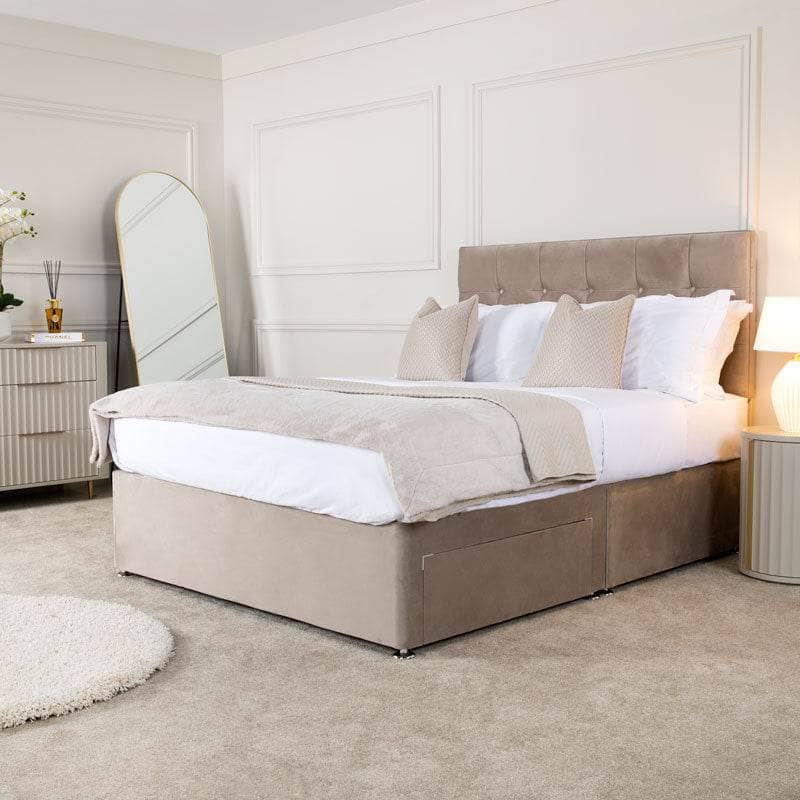 Marliam Coffee Diamond King Divan Bed Set – Elegant & Spacious