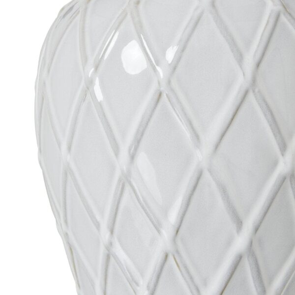 Marliam White Ceramic Ginger Jar Lamp with Linen Shade – Classic Elegance - Image 5