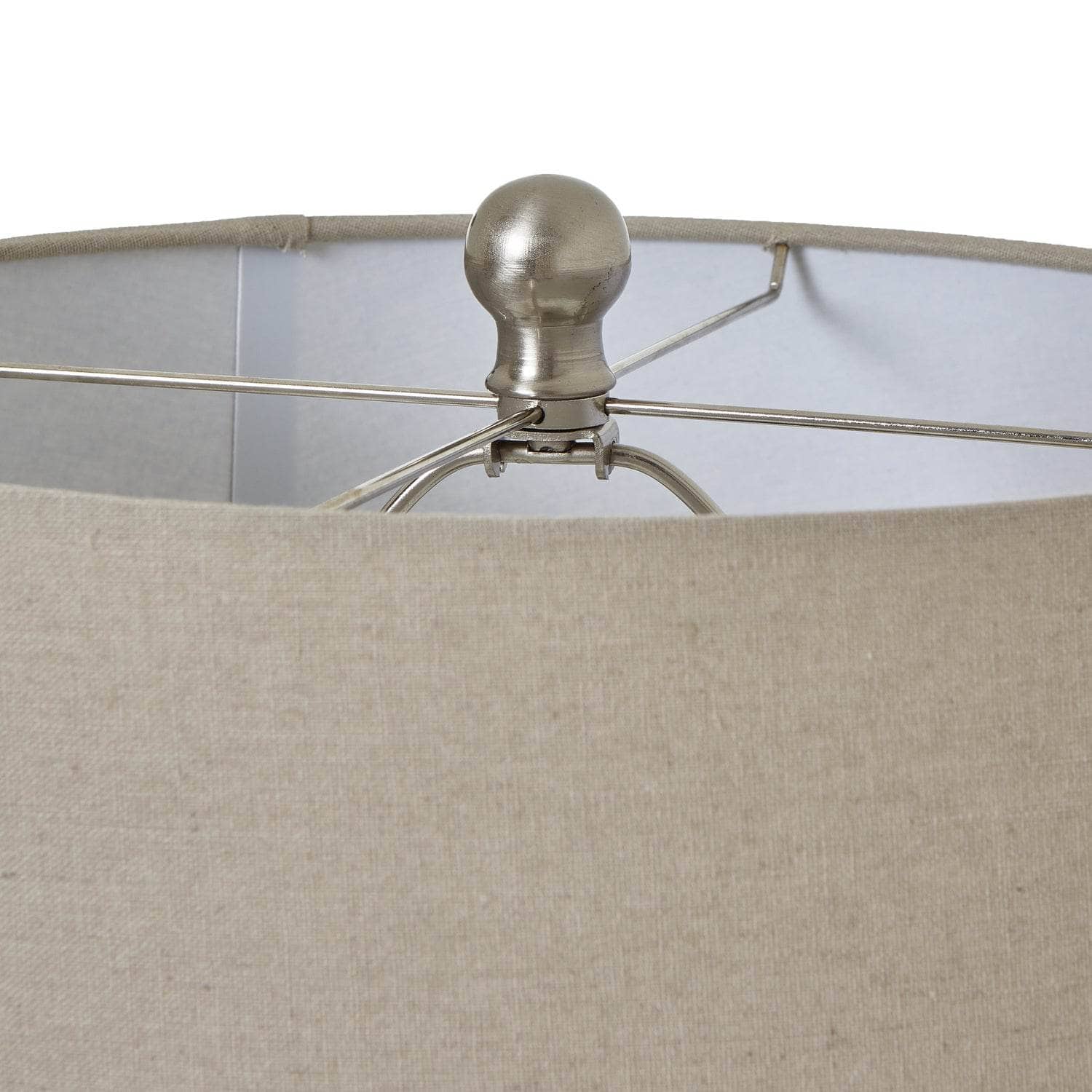 Marliam White Beaded Ceramic Lamp with Linen Shade – Elegant Ambient Lighting - Image 2