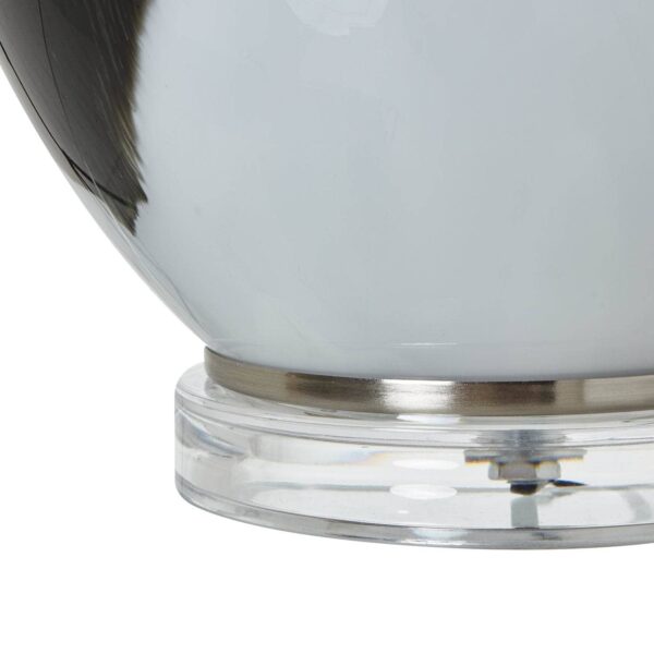 Glass Table Lamp With Linen Shade - Grey - Image 3