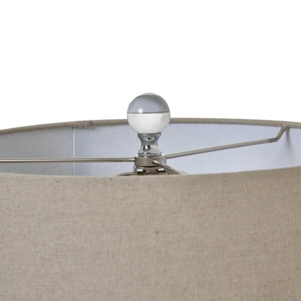 Glass Table Lamp With Linen Shade - Grey - Image 4