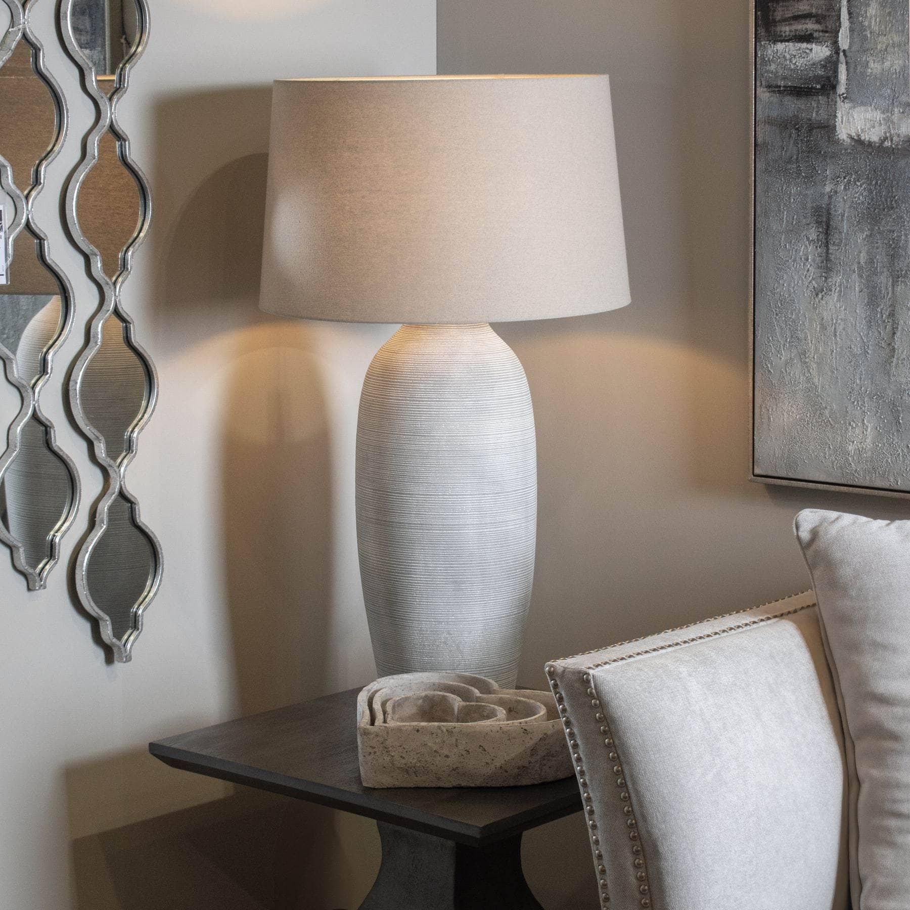 Athena Olpe Large Lamp - Stone