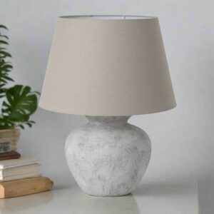 Darcy Round Table Lamp - Stone